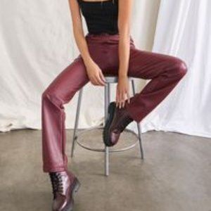 Faux Leather High-Rise Pants